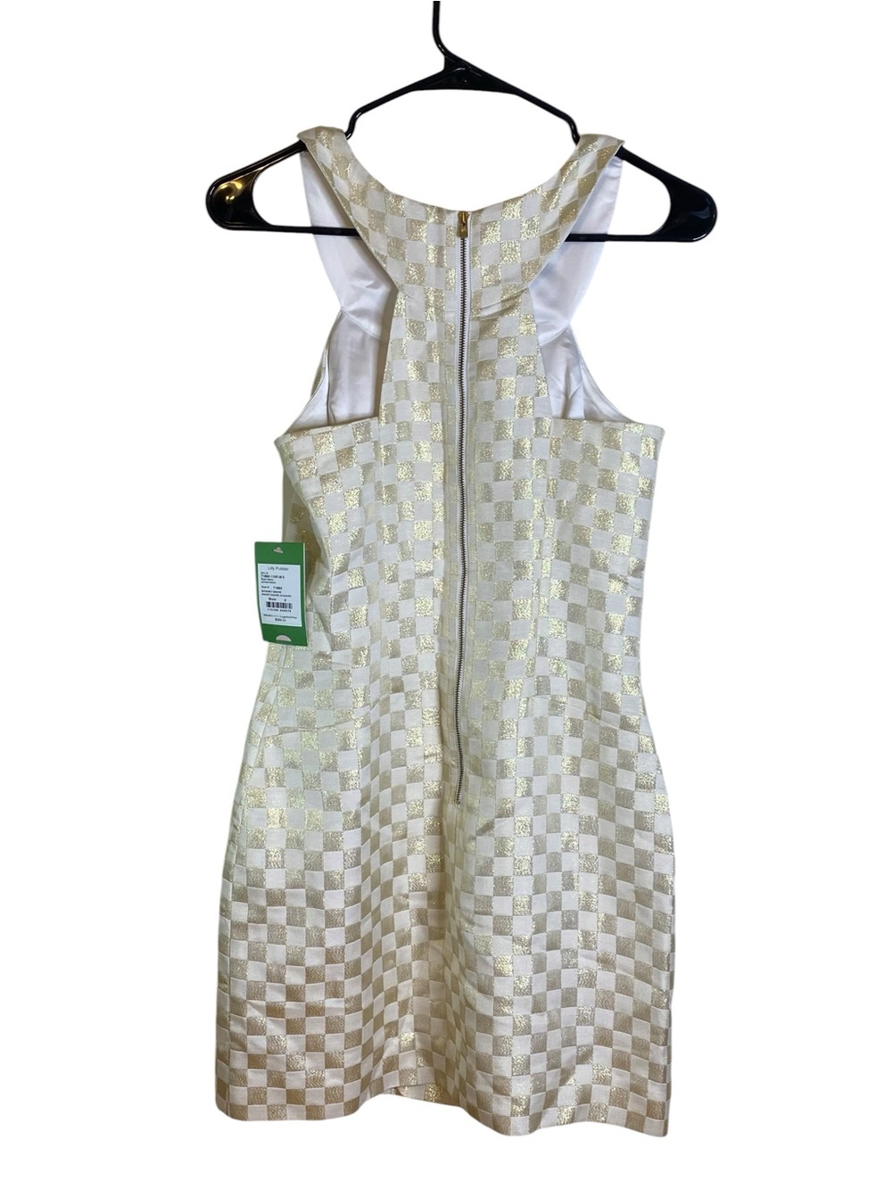 Lilly Pulitzer Jepson Metallic White Gold Sleeveless Bodycon Midi Dress SZ 0 NWT - Picture 3 of 15